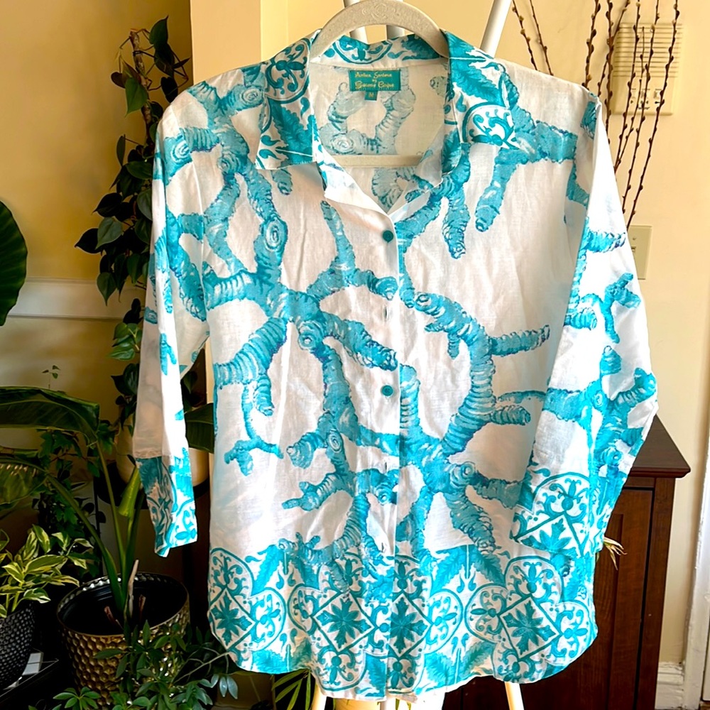 🏖️🏝️Antica Santoria by Giacomo Cinque Cotton Shirt for Women- M